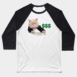 Business Cat Meme Funny Design Baseball T-Shirt